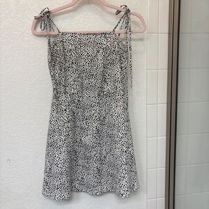 SHEIN Black and White Spotted Mini Dress